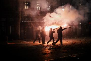 Riot police have used water cannons, tear gas, and mass arrests to suppress the protests, while demo ...