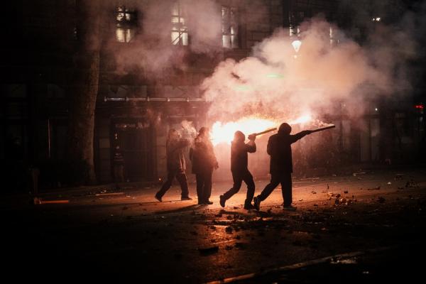 Riot police have used water cannons, tear gas, and mass arrests to suppress the protests, while demo ...